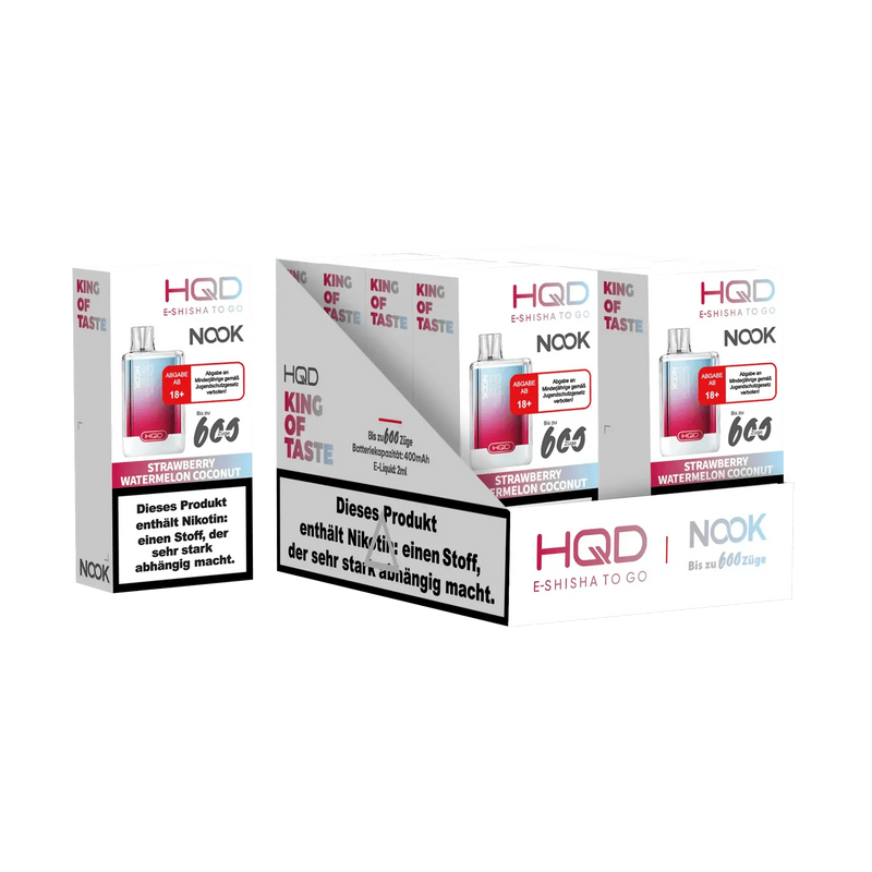 HQD Nook 600 - Strawberry Watermelon Coconut - 18 mg - Smokey-Dealz