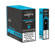 Ignite V600 Blueberry Ice Einweg-E-Zigarette mit 20mg Nikotin, 600 Züge, 10er Packung