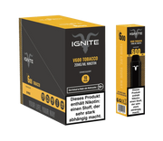 Ignite V600 Tobacco 20mg/ml Nikotin Einweggerät 10er Pack mit Warnhinweis auf stark abhängig machendes Nikotin