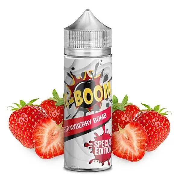 K-BOOM Strawberry Bomb E-Liquid Flasche mit frischen Erdbeeren, Special Edition Aroma