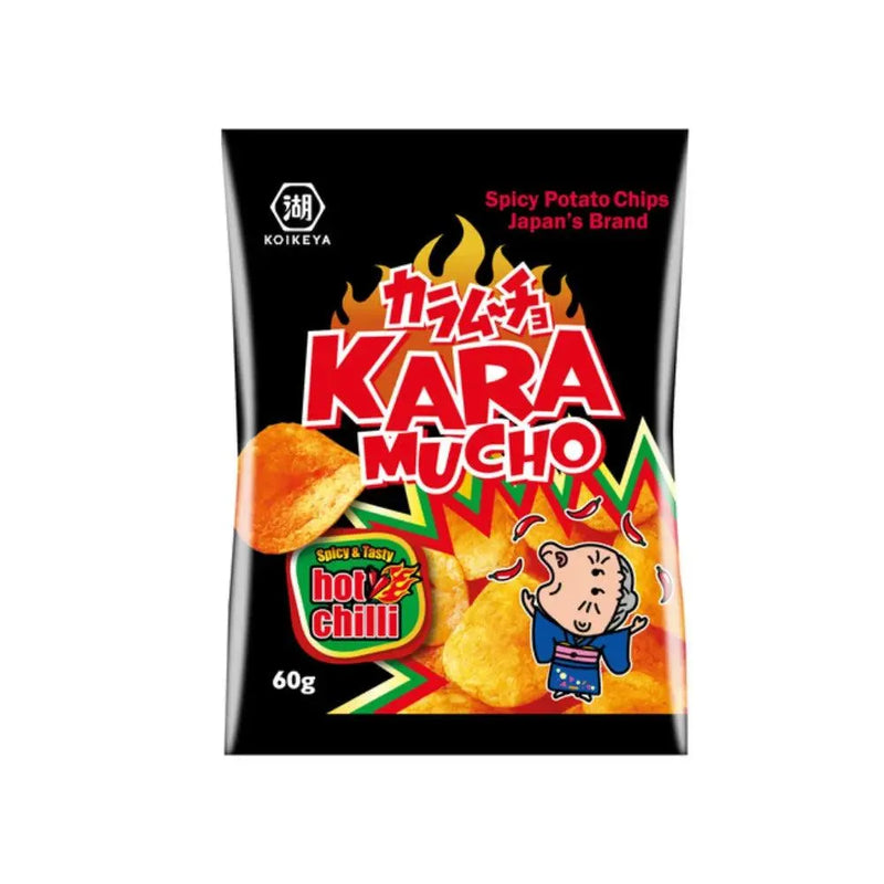Koikeya Karamucho Kartoffelchips Spicy & Tasty - 12 * 60g - Smokey-Dealz