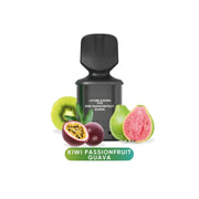 LaFume Aurora Pod mit Kiwi, Passionsfrucht und Guave vor weißem Hintergrund