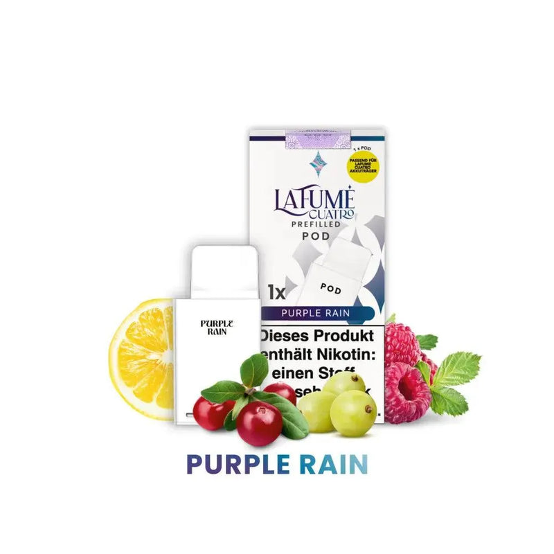 LaFumé Cuatro Purple Rain Pod mit Zitronenscheibe, Cranberries, Stachelbeeren und Himbeeren