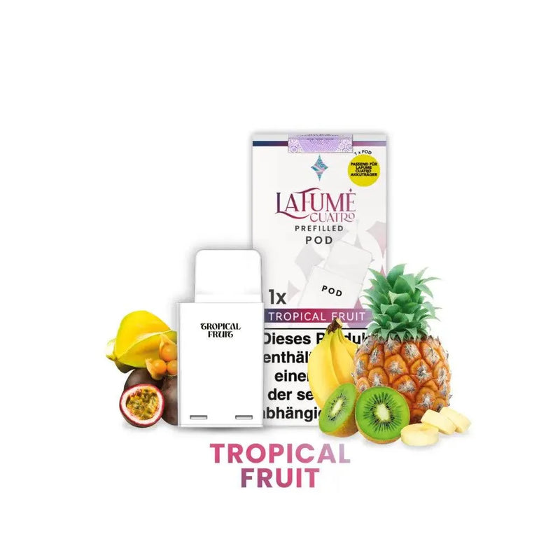 LaFumé Cuatro Prefilled Pod Tropical Fruit mit Banane, Ananas, Kiwi, Passionsfrucht, Sternfrucht