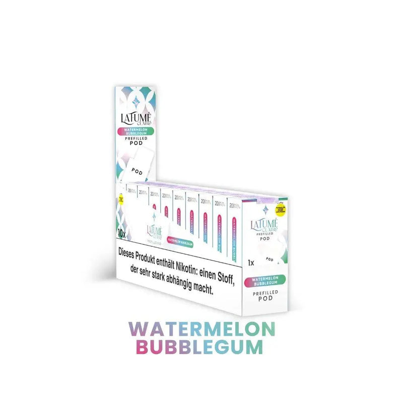 LaFumé Cuatro Watermelon Bubblegum vorgefüllte Vape Pods mit Nikotinhinweis