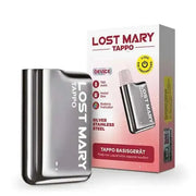 Lost Mary Tappo Silver Edelstahl E-Zigaretten Basisgerät mit Verpackung und 750mAh Akku