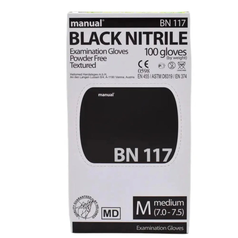 Manual Black Nitril Untersuchungshandschuhe BN117 - Smokey-Dealz