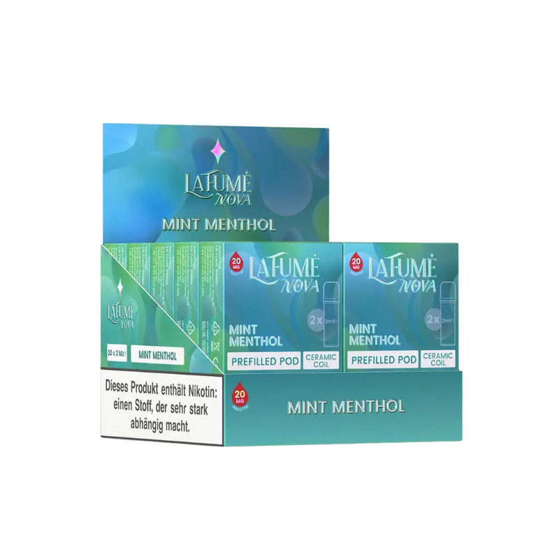 LaFumè Nova Mint Menthol vorgefüllte Pods mit 20 mg Nikotin, Keramik-Coil, grüne Verpackung