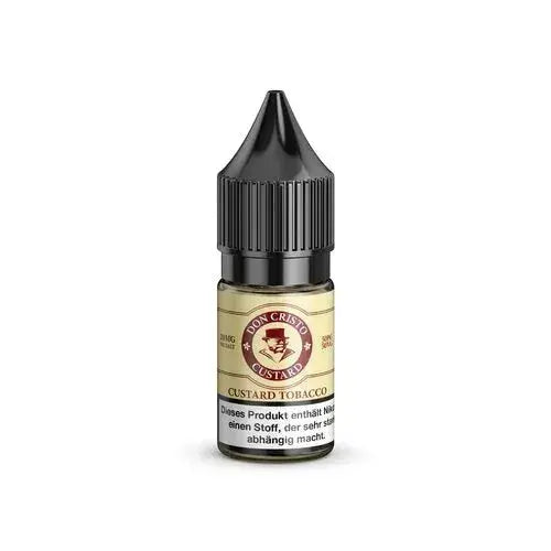 Don Cristo Custard Tobacco Nikotinsalz 10ml Flasche mit Warnhinweis auf weißem Hintergrund