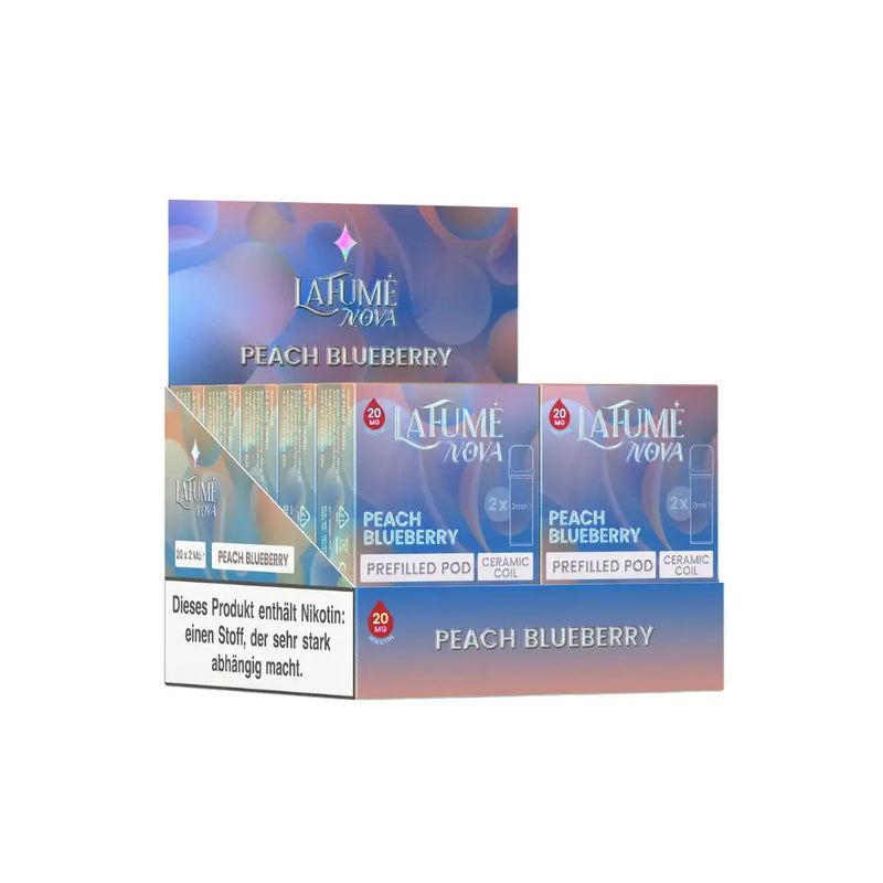 LaFumé Nova Peach Blueberry vorgefüllte Pods mit 20mg Nikotin, keramische Coil, Displaybox