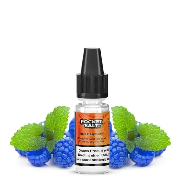 Pocket Salt Blue Raspberry Nikotinsalz Liquid mit blauen Himbeeren und Minzblättern