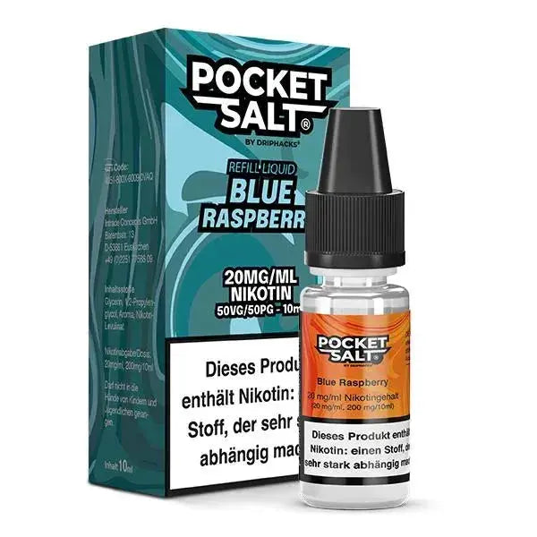 Pocket Salt Blue Raspberry Nikotinsalz Liquid 20mg/ml, 10ml Flasche mit Verpackung