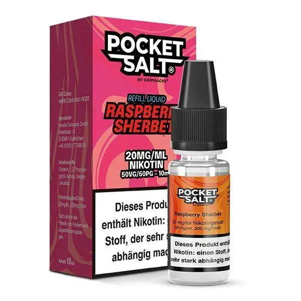 Pocket Salt Raspberry Sherbet Nikotinsalz Liquid 20mg/ml 10ml Flasche mit Verpackung