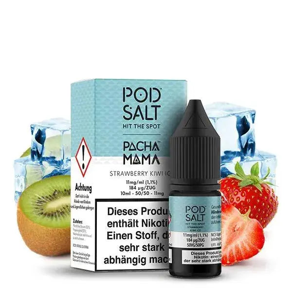 Pod Salt Fusion Pacha Mama Strawberry Kiwi Ice Nikotinsalz Liquid 10 Ml. Pod Salt