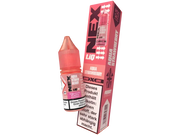 NEX Liq Aqua Strawberry Nikotinsalz Liquid 10mg mit Warnhinweis und rosa Verpackung