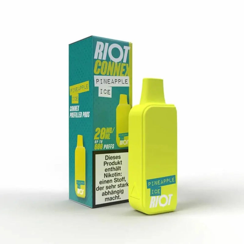 Riot Connex Pineapple Ice vorgefüllte E-Zigaretten Pods mit 20mg Nikotin, 28ml, 600 Züge