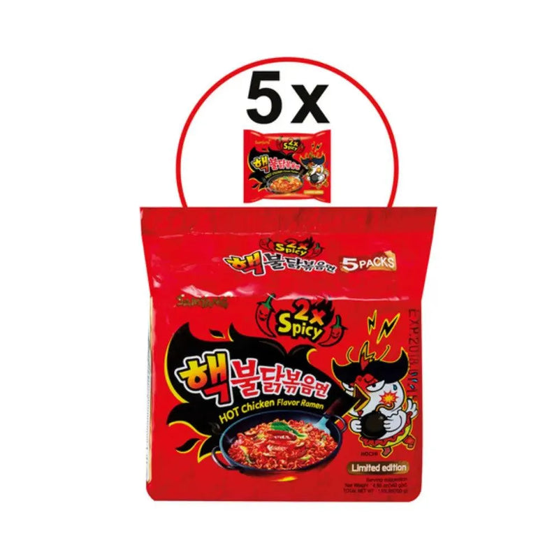 SAMYANG Instant Noodles Extra Hot Chicken (8 * 5 a 140 G.) - Smokey-Dealz