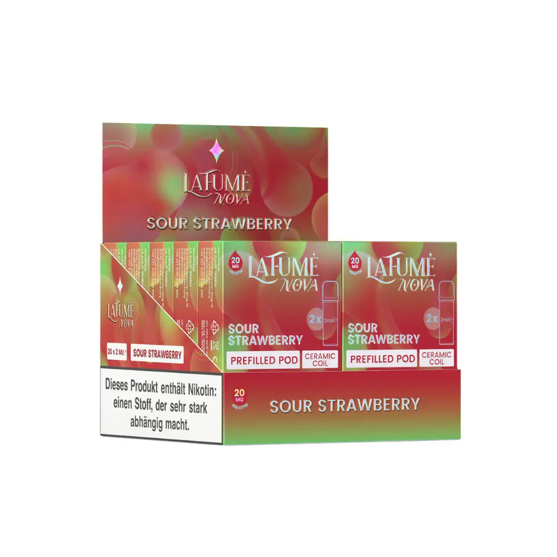 LaFumé Nova Sour Strawberry vorgefüllte Pod-Kartons mit 20 mg Nikotin und Keramikspule