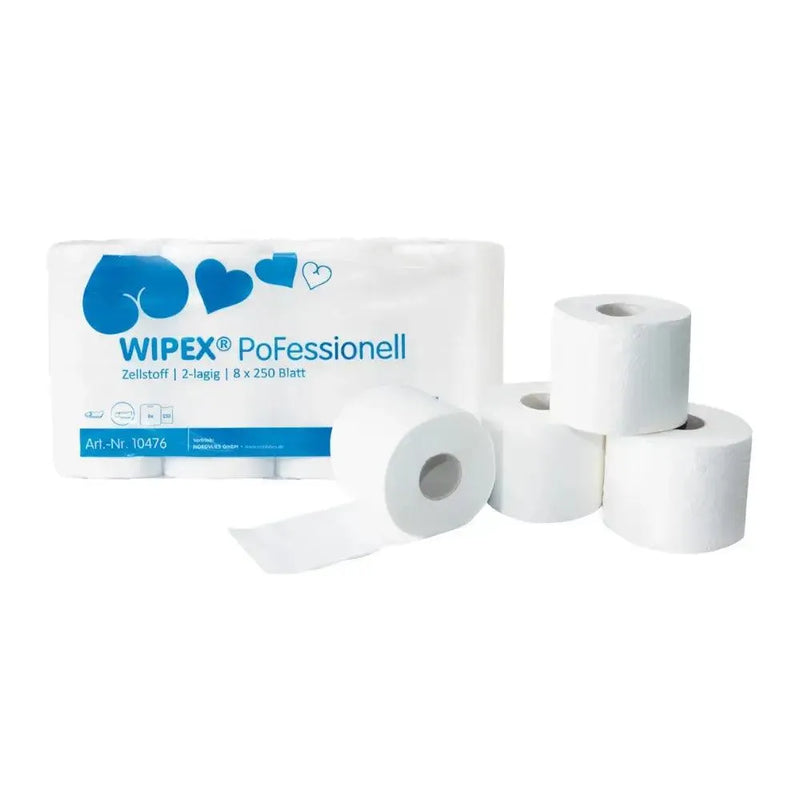 WIPEX PoFessionell Toilettenpapier - 2-lagig - 64 Rollen - Smokey-Dealz