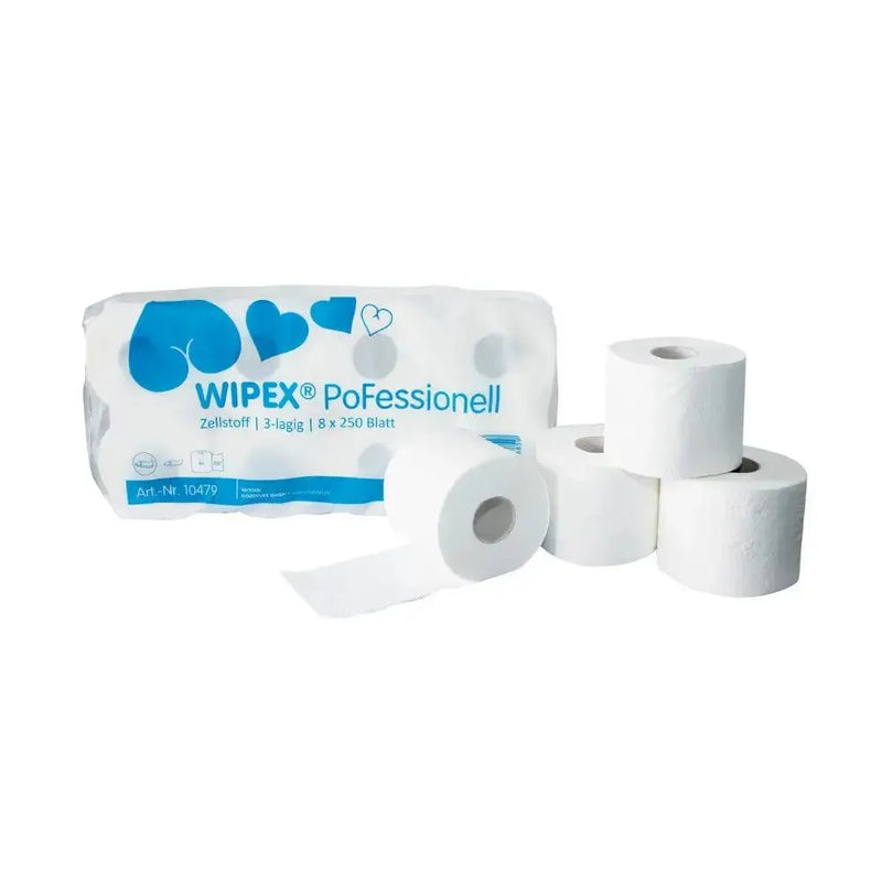 WIPEX PoFessionell Toilettenpapier - 3-lagig - 72 Rollen - Smokey-Dealz